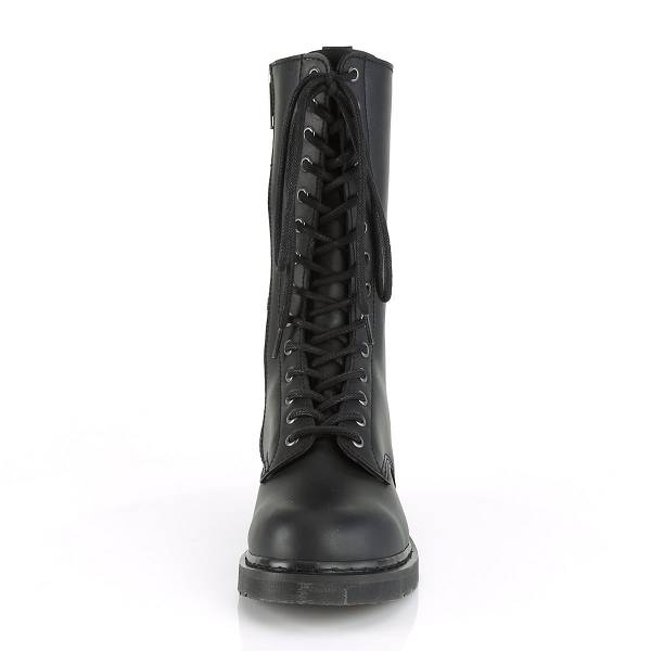 Demonia Men's Bolt-300 Mid Calf Boots - Black Vegan Leather D3198-72US Clearance